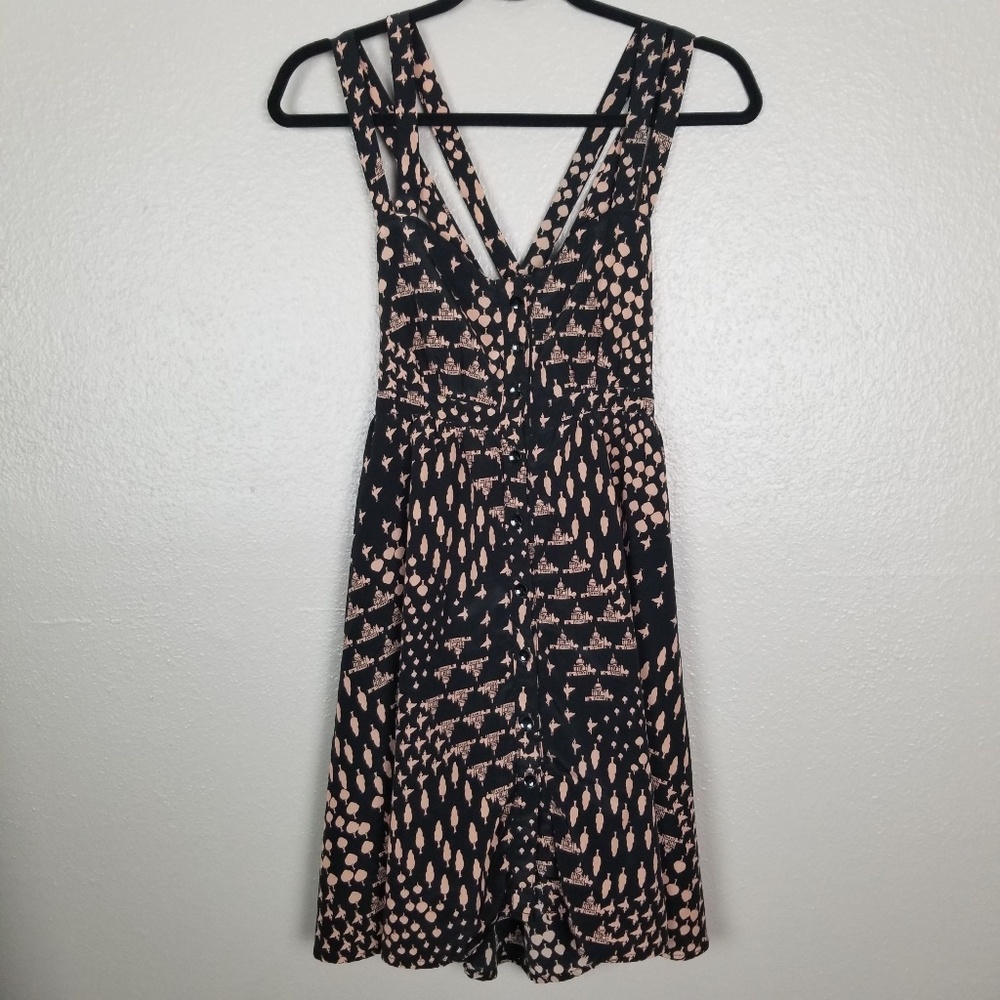 Maude Empire Double Straps Black/Nude Sundress